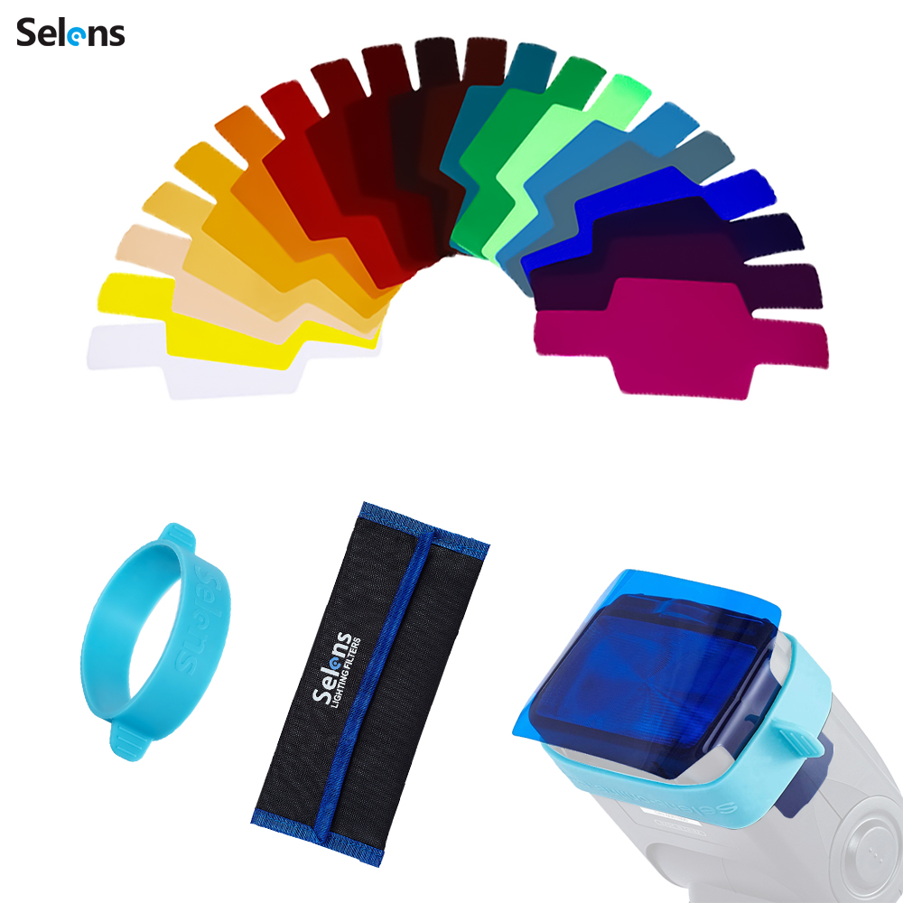 Photography Lighting Modifiers - Selens 20pcs SE-CG20 Flash Gel Color