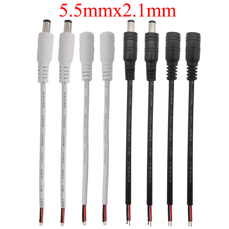 Photography Led Lighting Kit - 5Pcs 5.5x2.1mm DC Power Cable Male