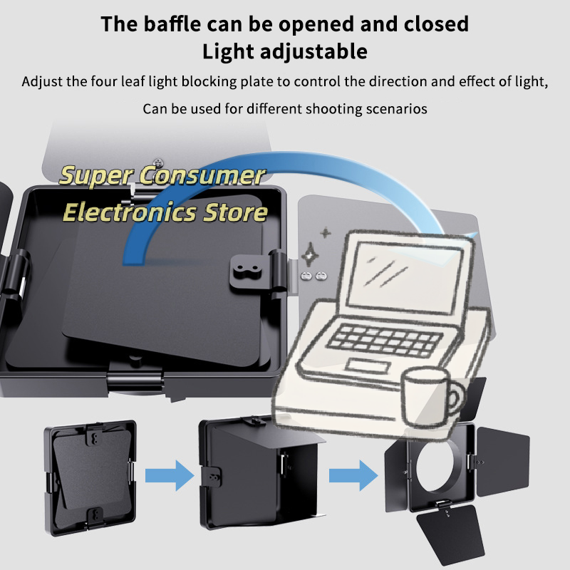 Photography Lighting Modifiers - Four-Blade Barndoor for Mini Bowens Mount