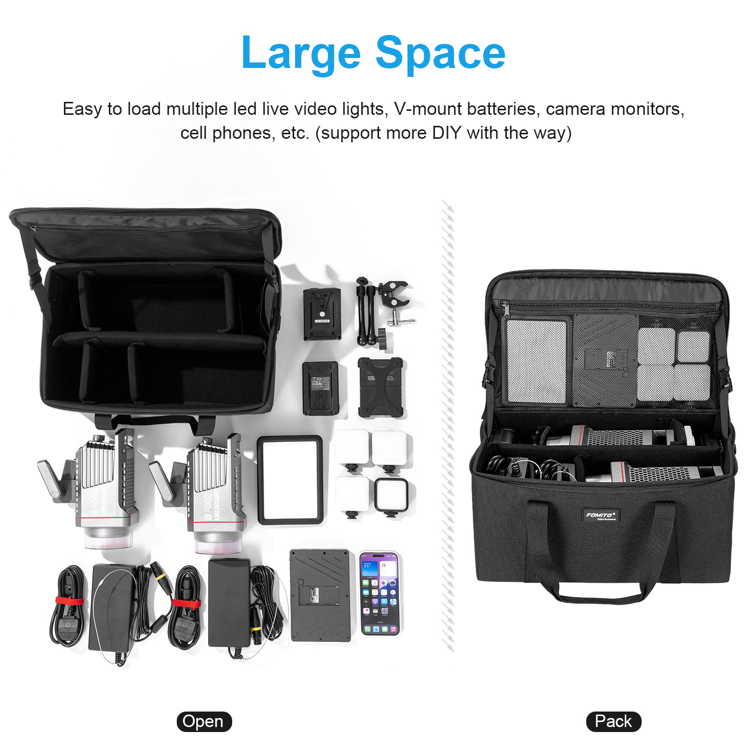 FOMITO Camera Bag Crossbody Sh – Photography Lighting Case recenzja i cena