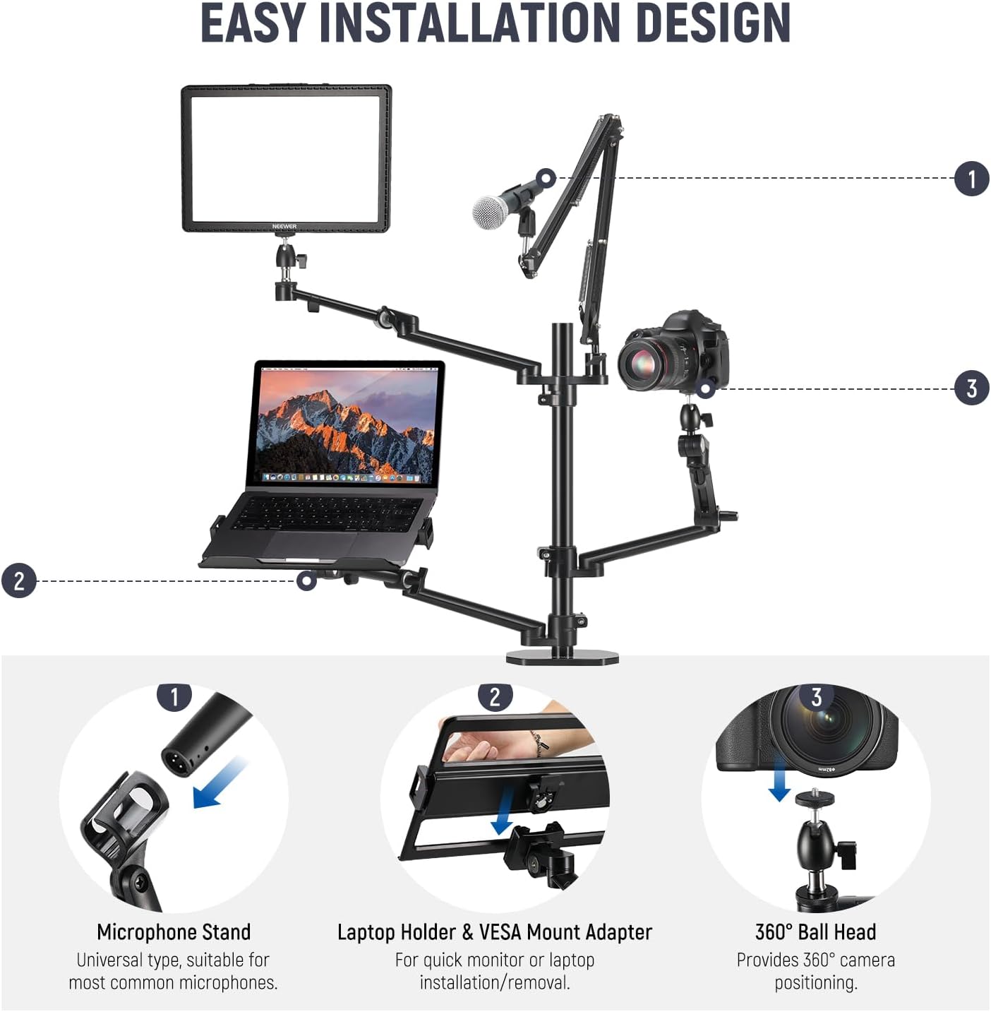 Overhead Camera Stand Desk Mou – Photography Lighting Rig recenzja i cena
