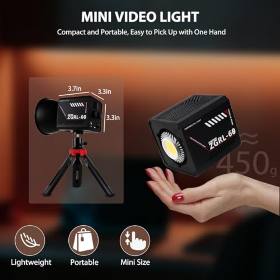 60W COB LED Video Light Handhe – Photography Lighting For Studio recenzja i cena