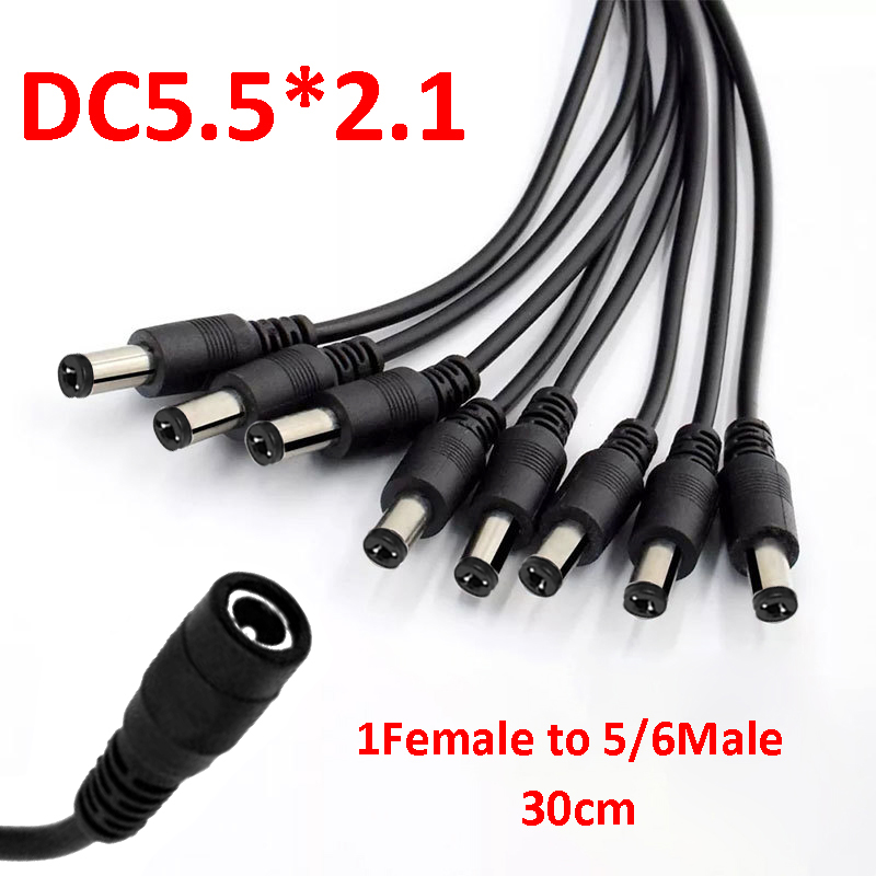 1PCS 5.5mm 2.1mm 1 To 5/6 Way  – Photography Led Lighting Kit recenzja i cena
