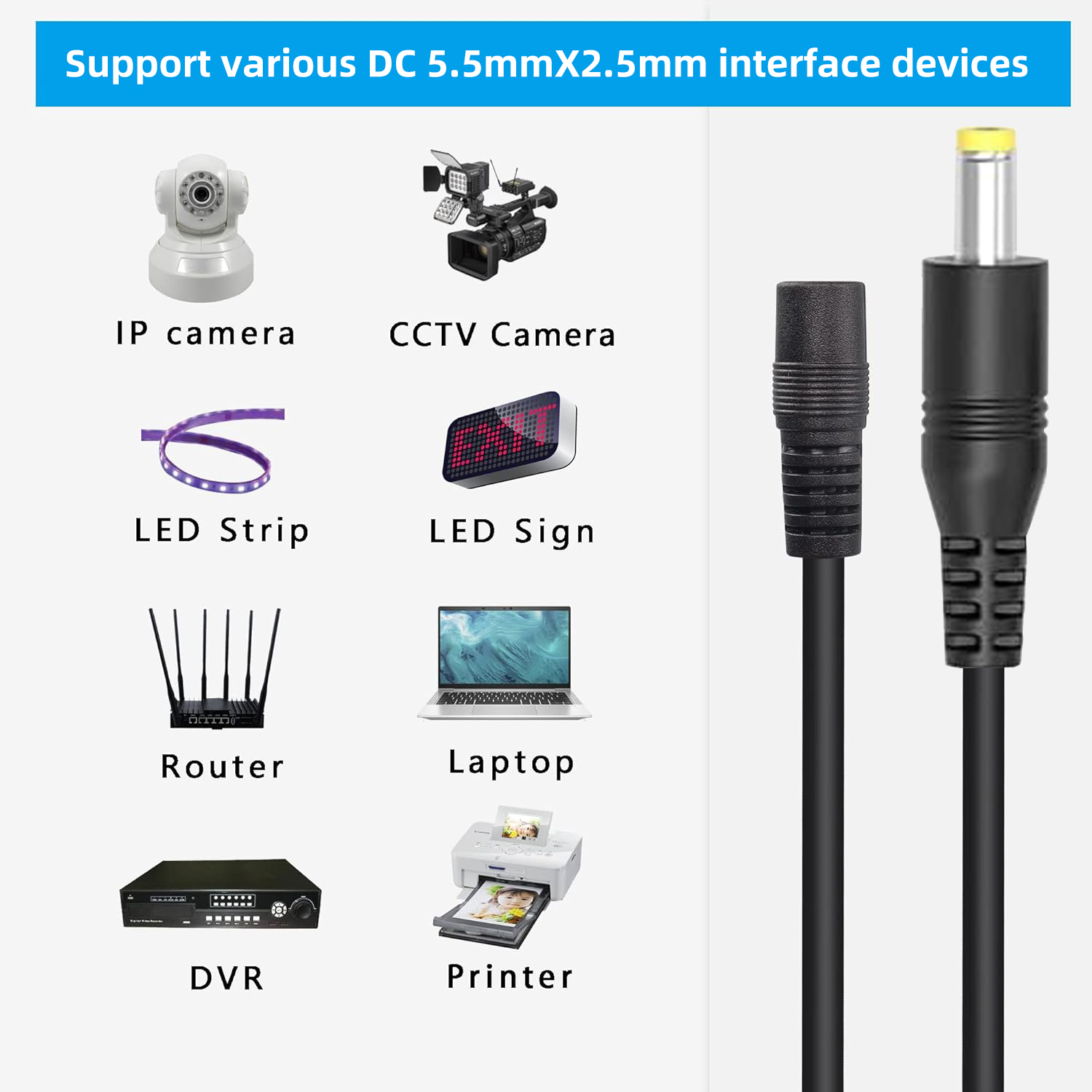 DC Power Connector Plug Cable  – Photography Led Lighting Kit recenzja i cena