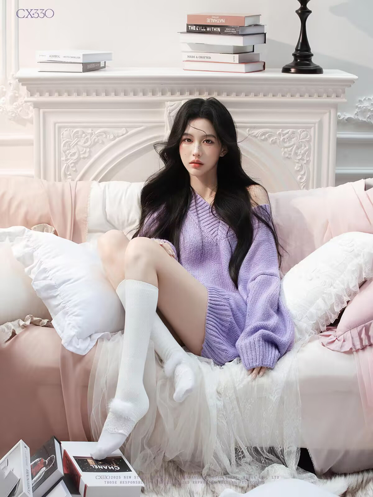 Autumn Winter Purple Sweater O – Photography Lighting For Studio recenzja i cena