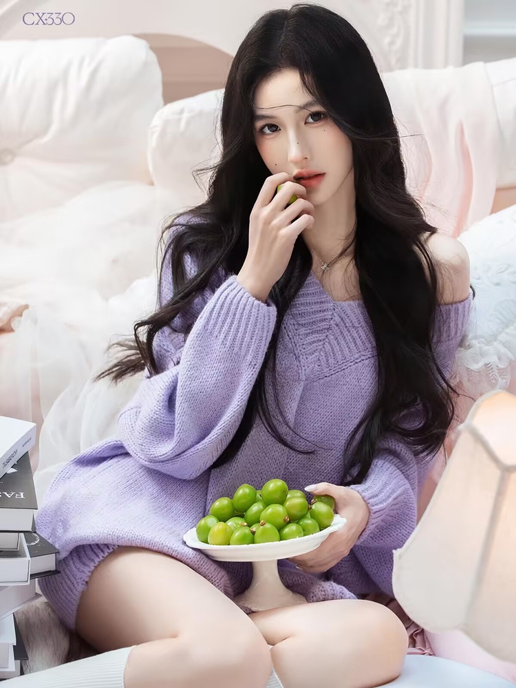 Autumn Winter Purple Sweater O – Photography Lighting For Studio recenzja i cena