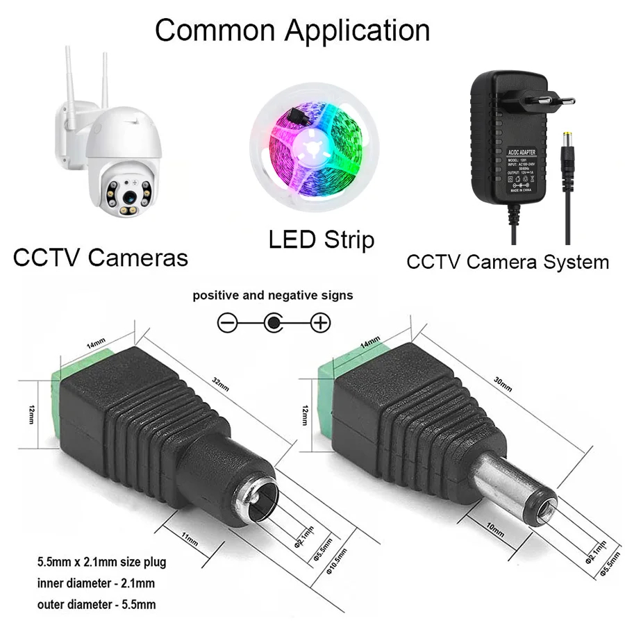 5pairs DC 12V Female And Male  – Photography Led Lighting Kit recenzja i cena